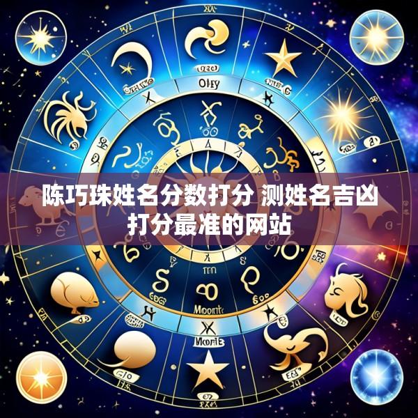陈巧珠姓名分数打分 测姓名吉凶打分最准的网站