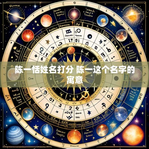 陈一恬姓名打分 陈一这个名字的寓意