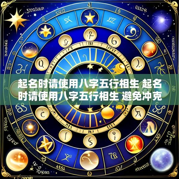 起名时请使用八字五行相生 起名时请使用八字五行相生 避免冲克的字是什么意思
