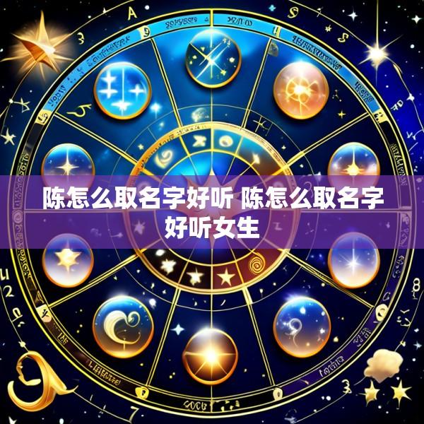 陈怎么取名字好听 陈怎么取名字好听女生