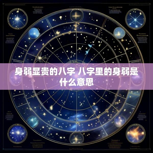 身弱显贵的八字 八字里的身弱是什么意思