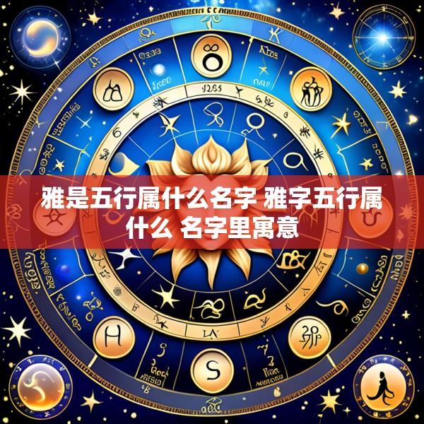 雅是五行属什么名字 雅字五行属什么 名字里寓意