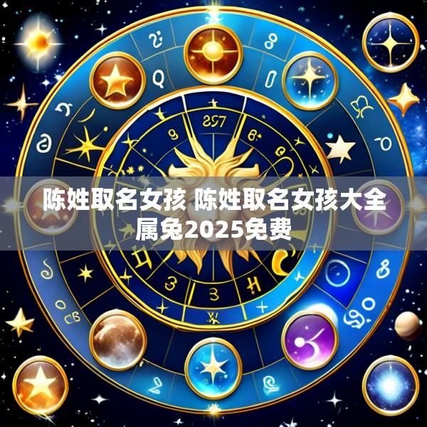 陈姓取名女孩 陈姓取名女孩大全属兔2025免费