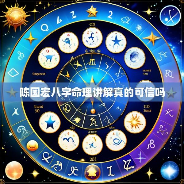陈国宏八字命理讲解真的可信吗
