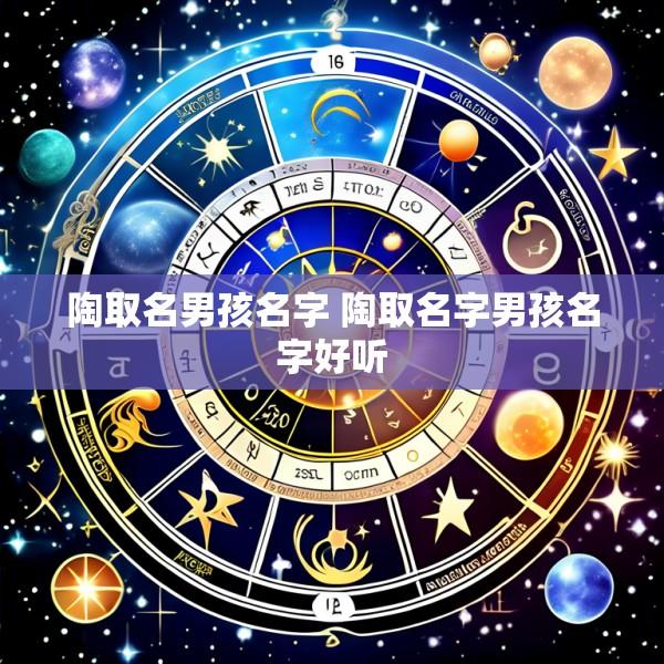 陶取名男孩名字 陶取名字男孩名字好听