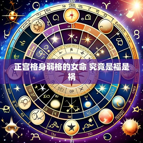 正宫格身弱格的女命 究竟是福是祸