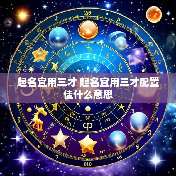 起名宜用三才 起名宜用三才配置佳什么意思