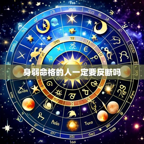身弱命格的人一定要反断吗