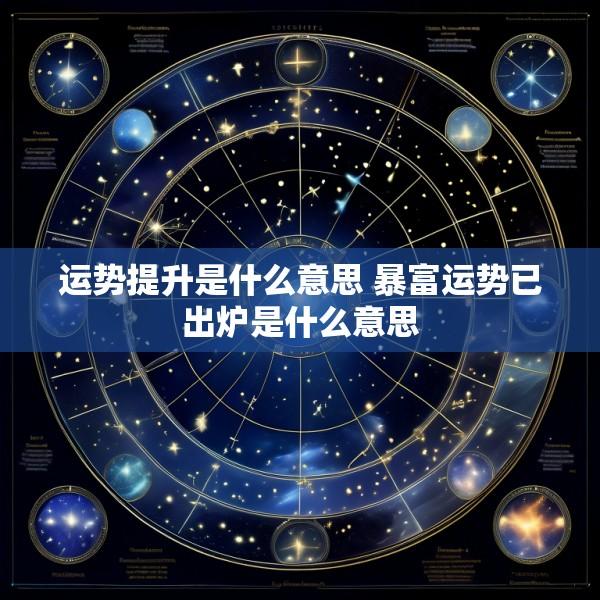 运势提升是什么意思 暴富运势已出炉是什么意思