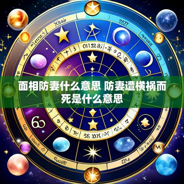 面相防妻什么意思 防妻遭横祸而死是什么意思