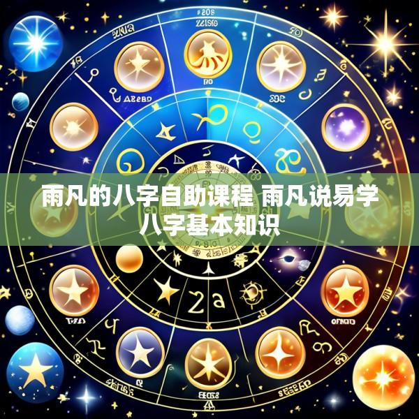 雨凡的八字自助课程 雨凡说易学八字基本知识
