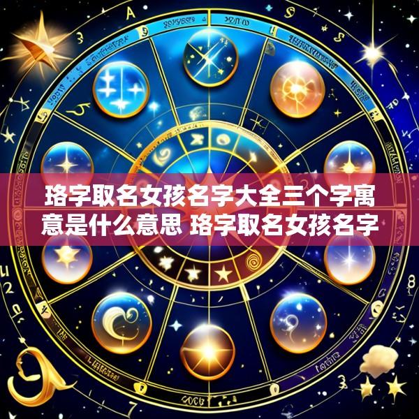 珞字取名女孩名字大全三个字寓意是什么意思 珞字取名女孩名字大全三个字寓意是什么意思啊