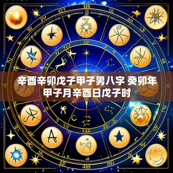辛酉辛卯戊子甲子男八字 癸卯年甲子月辛酉日戊子时