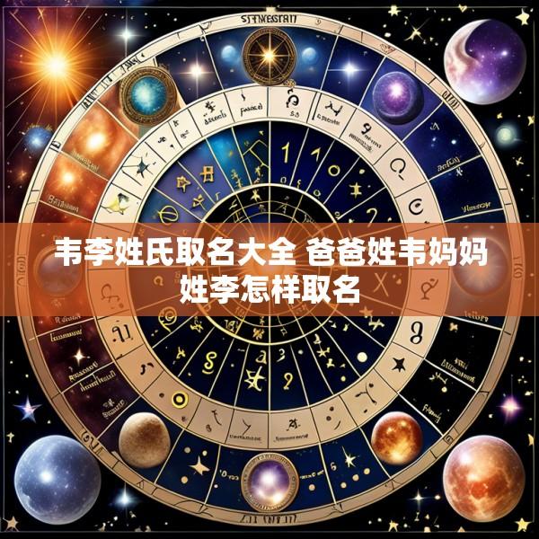 韦李姓氏取名大全 爸爸姓韦妈妈姓李怎样取名