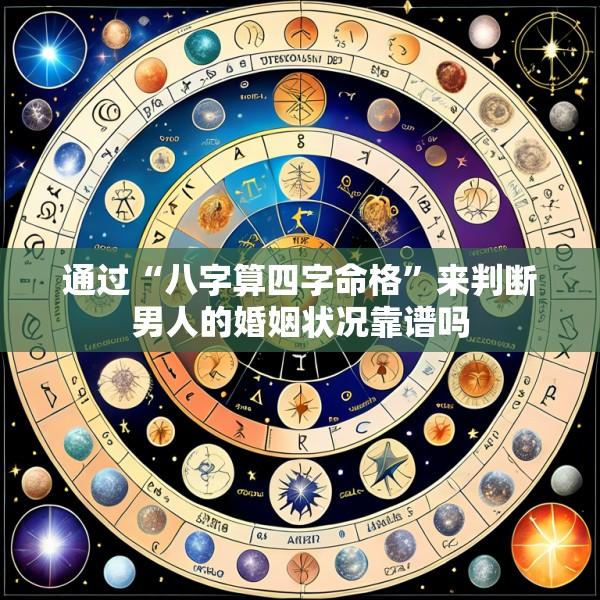 通过“八字算四字命格”来判断男人的婚姻状况靠谱吗