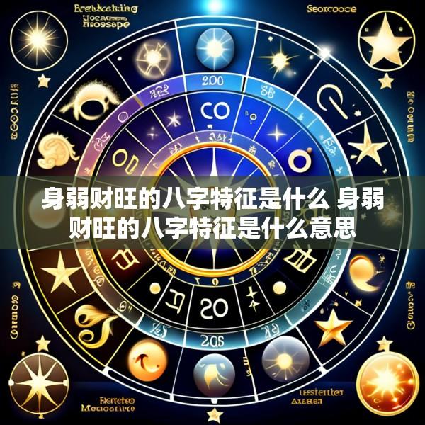 身弱财旺的八字特征是什么 身弱财旺的八字特征是什么意思