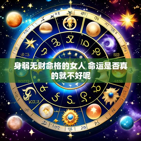 身弱无财命格的女人 命运是否真的就不好呢