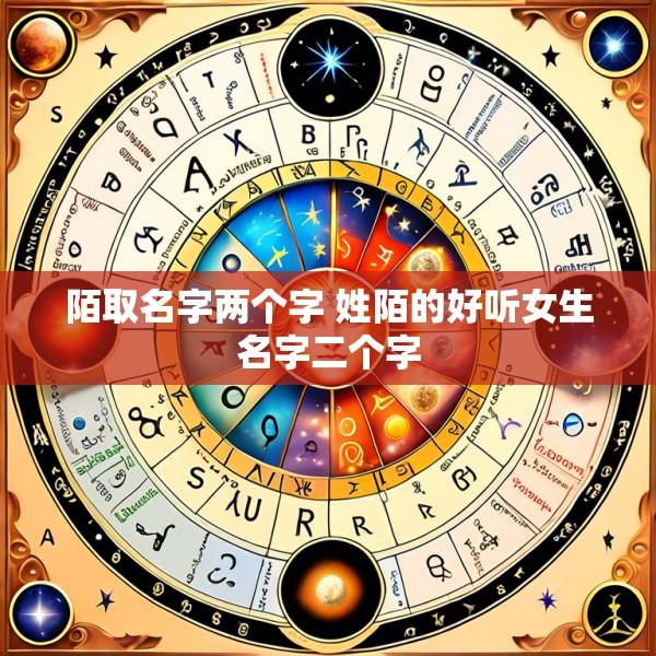 陌取名字两个字 姓陌的好听女生名字二个字
