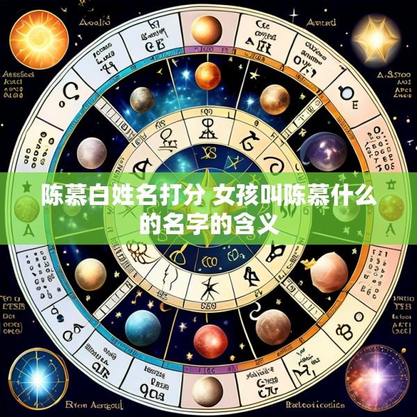 陈慕白姓名打分 女孩叫陈慕什么的名字的含义