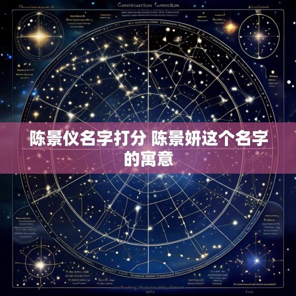 陈景仪名字打分 陈景妍这个名字的寓意