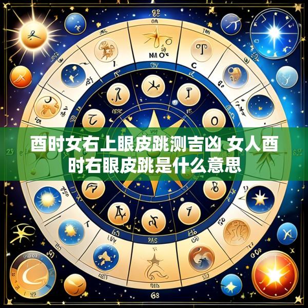酉时女右上眼皮跳测吉凶 女人酉时右眼皮跳是什么意思