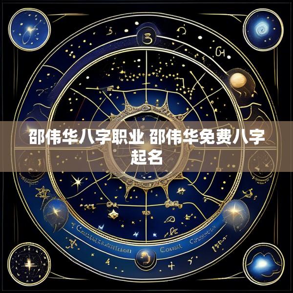 邵伟华八字职业 邵伟华免费八字起名