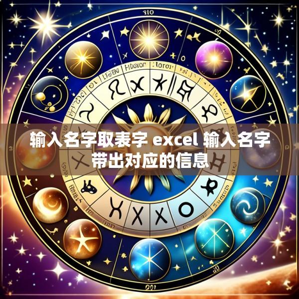 输入名字取表字 excel 输入名字带出对应的信息