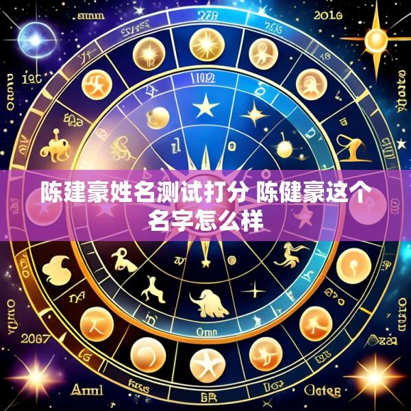 陈建豪姓名测试打分 陈健豪这个名字怎么样