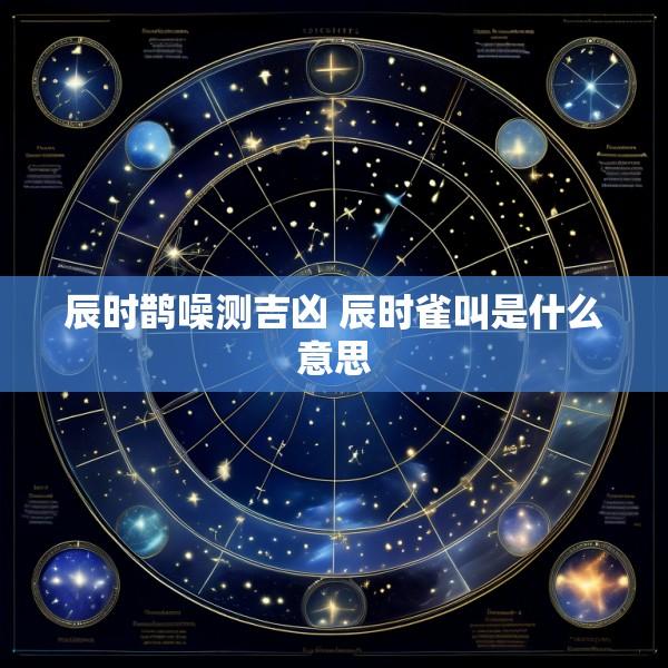 辰时鹊噪测吉凶 辰时雀叫是什么意思