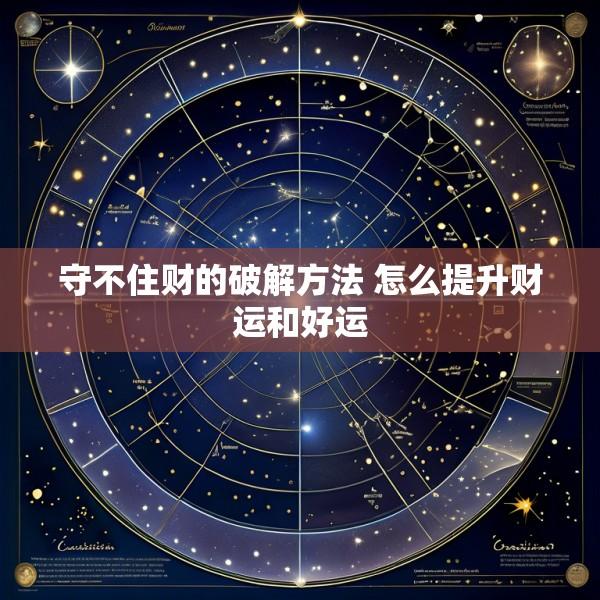 守不住财的破解方法 怎么提升财运和好运