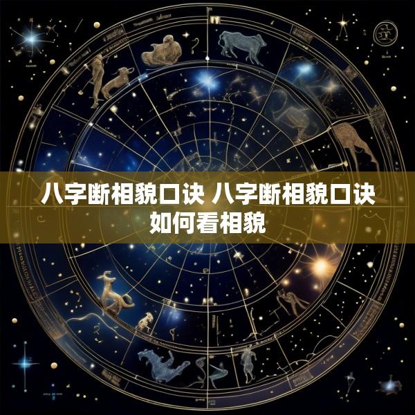 八字断相貌口诀 八字断相貌口诀如何看相貌
