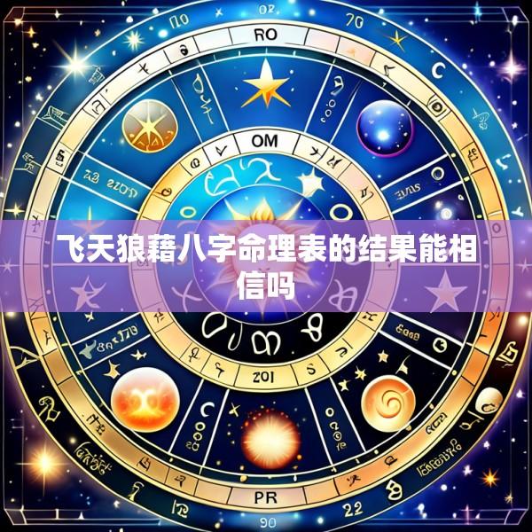 飞天狼藉八字命理表的结果能相信吗