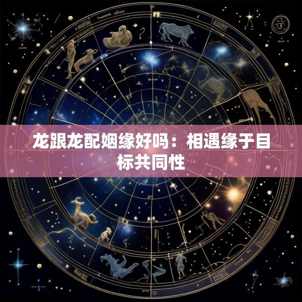 龙跟龙配姻缘好吗:相遇缘于目标共同性
