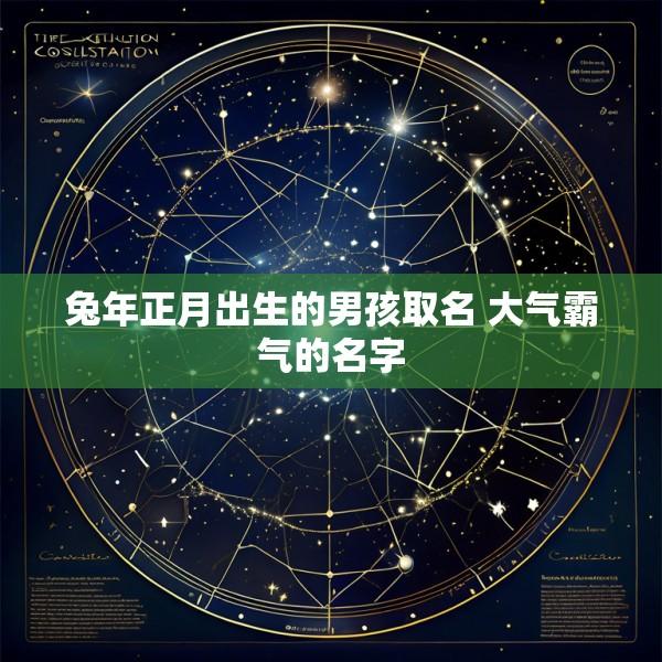 兔年正月出生的男孩取名 大气霸气的名字