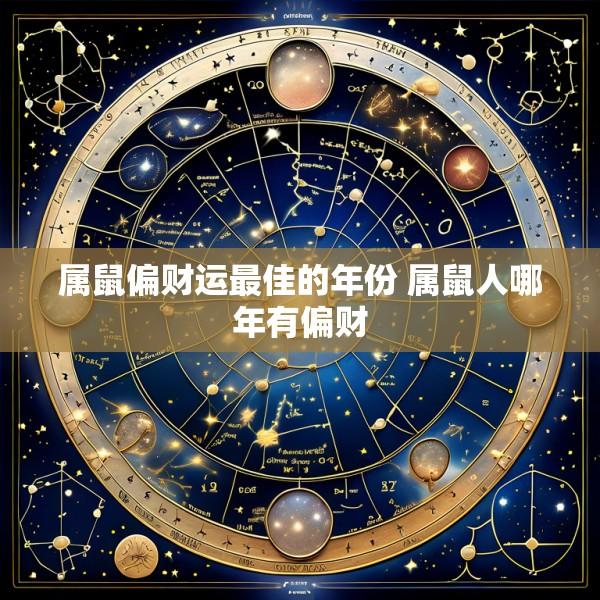 属鼠偏财运最佳的年份 属鼠人哪年有偏财