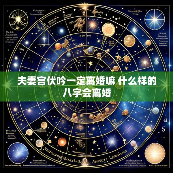 夫妻宫伏吟一定离婚嘛 什么样的八字会离婚