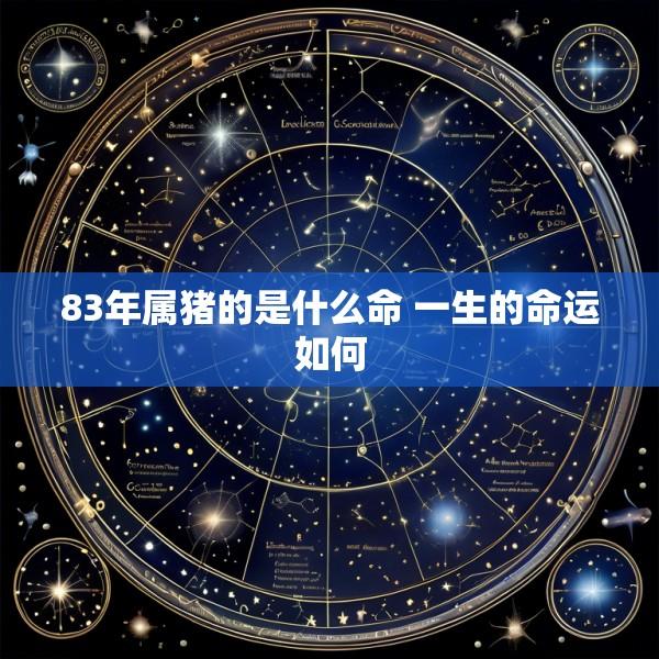 83年属猪的是什么命 一生的命运如何