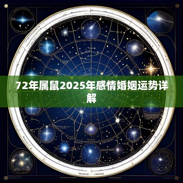 72年属鼠2025年感情婚姻运势详解