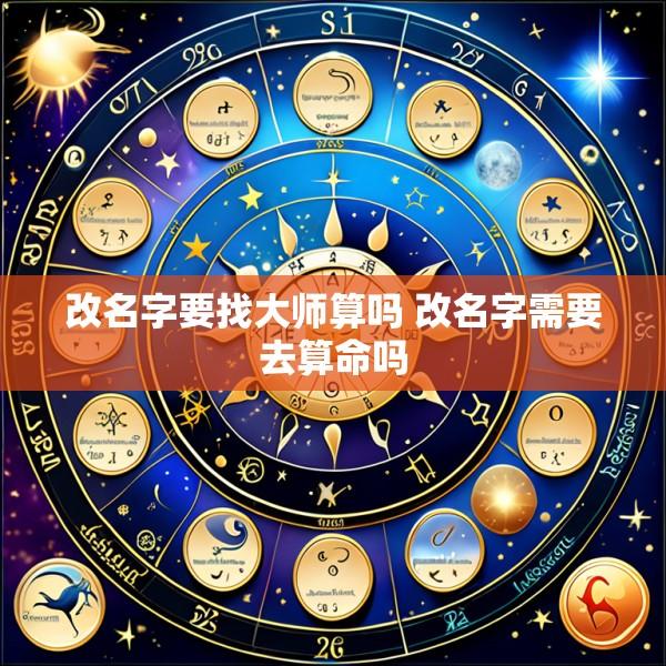改名字要找大师算吗 改名字需要去算命吗