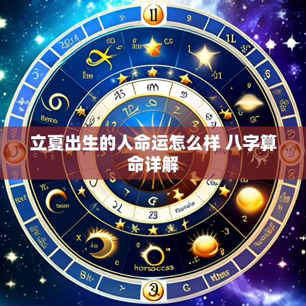 立夏出生的人命运怎么样 八字算命详解