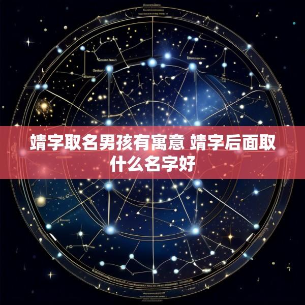 靖字取名男孩有寓意 靖字后面取什么名字好