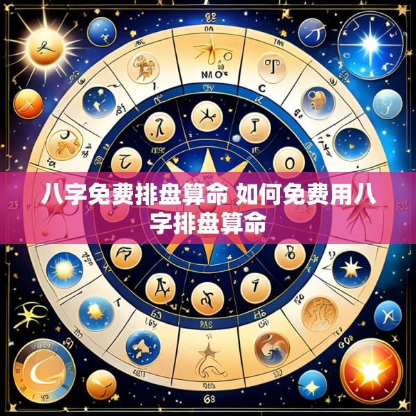 八字免费排盘算命 如何免费用八字排盘算命