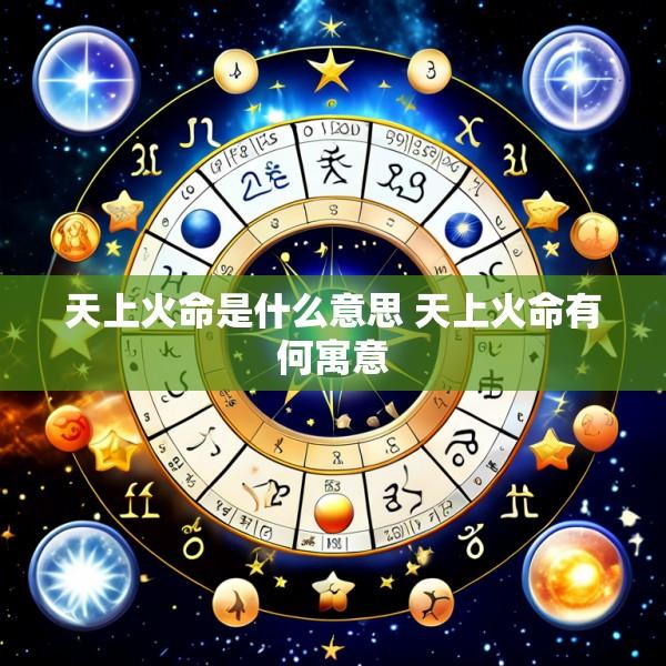 天上火命是什么意思 天上火命有何寓意