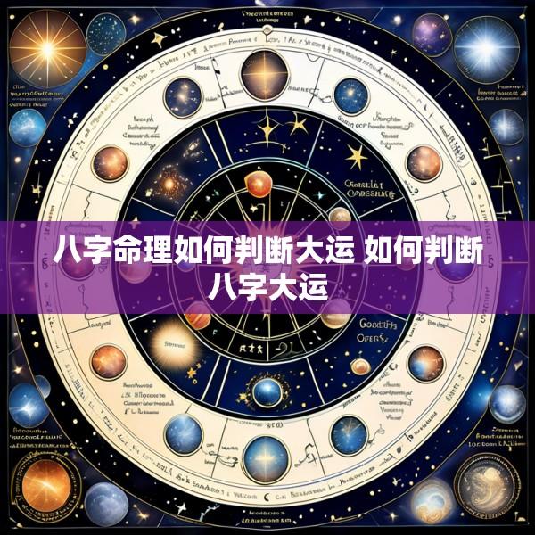 八字命理如何判断大运 如何判断八字大运