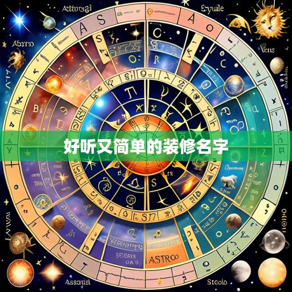 好听又简单的装修名字