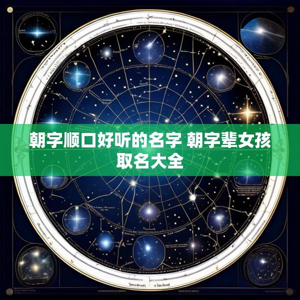 朝字顺口好听的名字 朝字辈女孩取名大全