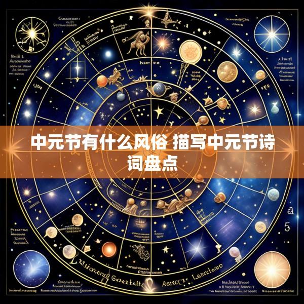 中元节有什么风俗 描写中元节诗词盘点