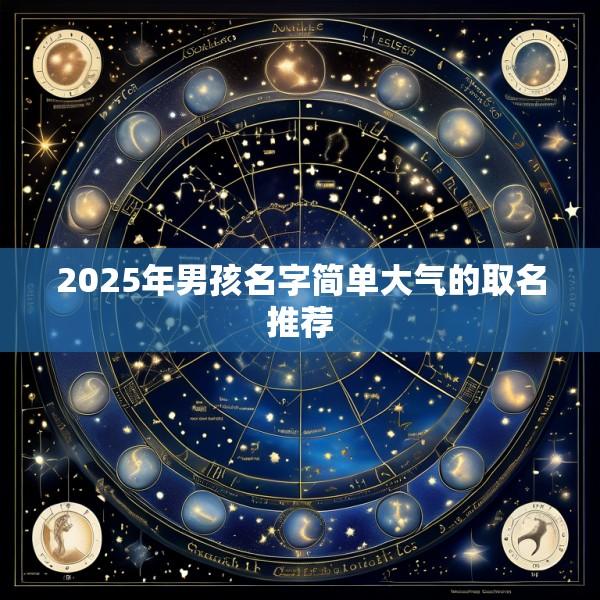 2025年男孩名字简单大气的取名推荐