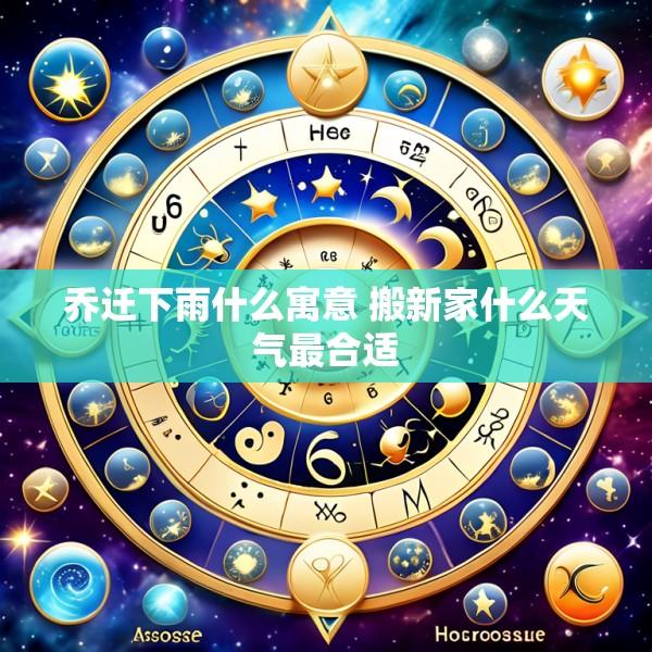 乔迁下雨什么寓意 搬新家什么天气最合适