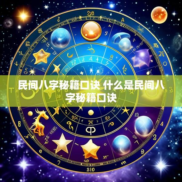 民间八字秘籍口诀 什么是民间八字秘籍口诀